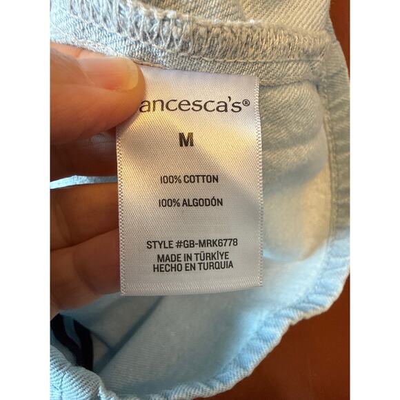 Harper Heritage Vintage Denim Mini Dress Light Wash Pleated Women’s Medium - Picture 8 of 9